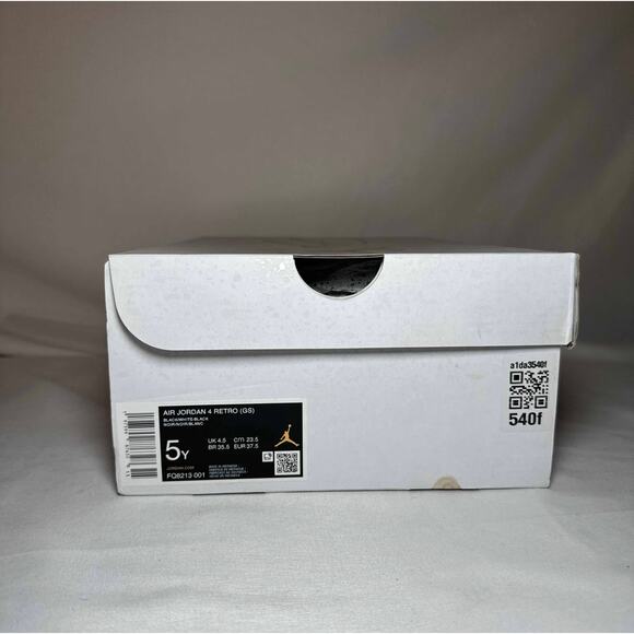 Size 5 - Nike Air Jordan 4 Retro GS White Thunder Men's Shoes - Picture 9 of 10